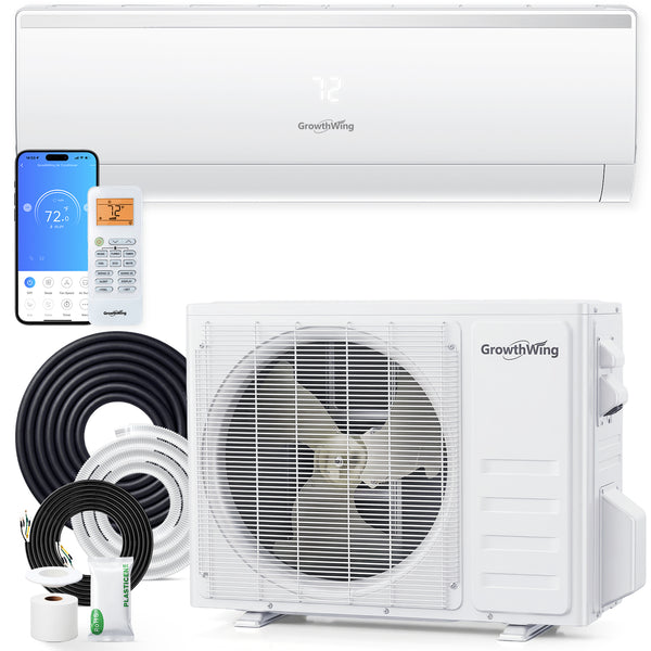 Growthwing AuraCore Series 18000 BTU 20 SEER2 Air Conditioner & Heater Mini-Split-Up to 1250 Sq.Ft