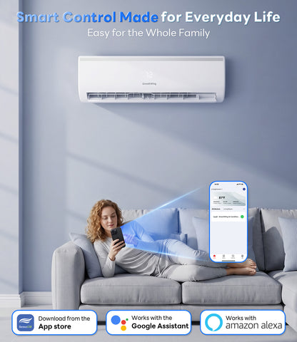 Growthwing AuraCore Series 12000 BTU 20 SEER2 Air Conditioner & Heater Mini-Split-Up to 750 Sq.Ft