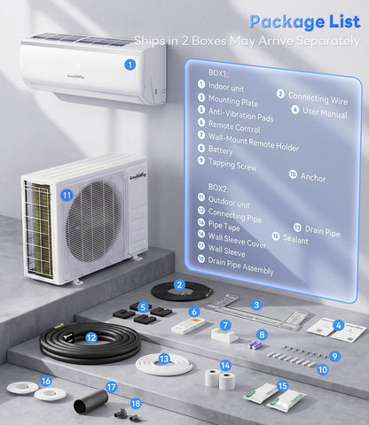 Growthwing AuraCore Series 12000 BTU 20 SEER2 Air Conditioner & Heater Mini-Split-Up to 750 Sq.Ft